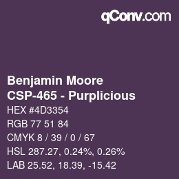 Color code: Benjamin Moore - CSP-465 - Purplicious | qconv.com