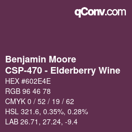Color code: Benjamin Moore - CSP-470 - Elderberry Wine | qconv.com