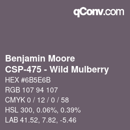 Código de color: Benjamin Moore - CSP-475 - Wild Mulberry | qconv.com