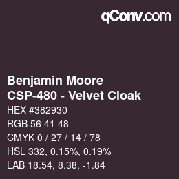 Código de color: Benjamin Moore - CSP-480 - Velvet Cloak | qconv.com