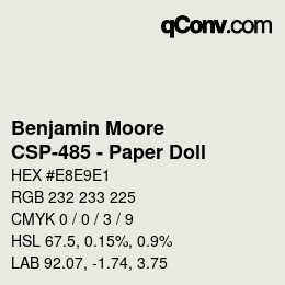 Code couleur: Benjamin Moore - CSP-485 - Paper Doll | qconv.com