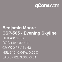 Farbcode: Benjamin Moore - CSP-505 - Evening Skyline | qconv.com