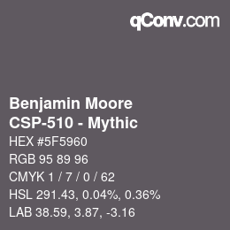 Color code: Benjamin Moore - CSP-510 - Mythic | qconv.com