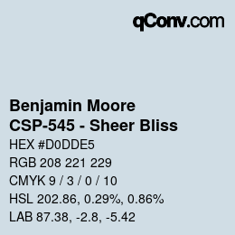 Color code: Benjamin Moore - CSP-545 - Sheer Bliss | qconv.com