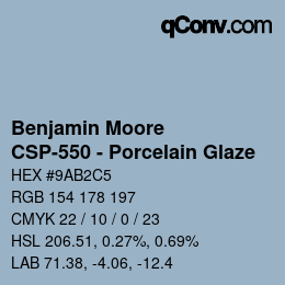 Code couleur: Benjamin Moore - CSP-550 - Porcelain Glaze | qconv.com