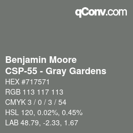 Código de color: Benjamin Moore - CSP-55 - Gray Gardens | qconv.com