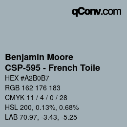 Color code: Benjamin Moore - CSP-595 - French Toile | qconv.com