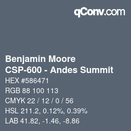 Color code: Benjamin Moore - CSP-600 - Andes Summit | qconv.com