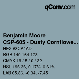 Code couleur: Benjamin Moore - CSP-605 - Dusty Cornflower | qconv.com