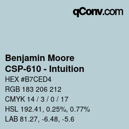 Código de color: Benjamin Moore - CSP-610 - Intuition | qconv.com