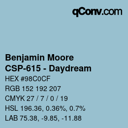 Color code: Benjamin Moore - CSP-615 - Daydream | qconv.com