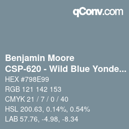 Farbcode: Benjamin Moore - CSP-620 - Wild Blue Yonder | qconv.com