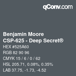 Código de color: Benjamin Moore - CSP-625 - Deep Secret® | qconv.com