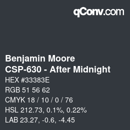 Código de color: Benjamin Moore - CSP-630 - After Midnight | qconv.com