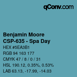 Color code: Benjamin Moore - CSP-635 - Spa Day | qconv.com