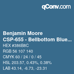 Code couleur: Benjamin Moore - CSP-655 - Bellbottom Blues | qconv.com