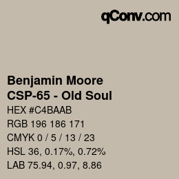 Código de color: Benjamin Moore - CSP-65 - Old Soul | qconv.com