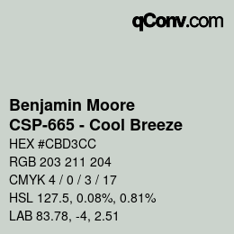 Código de color: Benjamin Moore - CSP-665 - Cool Breeze | qconv.com