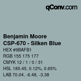 Farbcode: Benjamin Moore - CSP-670 - Silken Blue | qconv.com