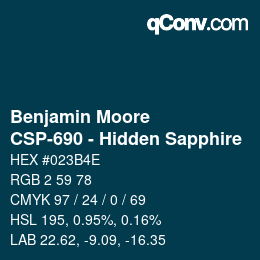 Farbcode: Benjamin Moore - CSP-690 - Hidden Sapphire | qconv.com