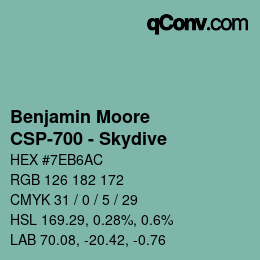 Farbcode: Benjamin Moore - CSP-700 - Skydive | qconv.com