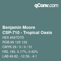 Código de color: Benjamin Moore - CSP-710 - Tropical Oasis | qconv.com