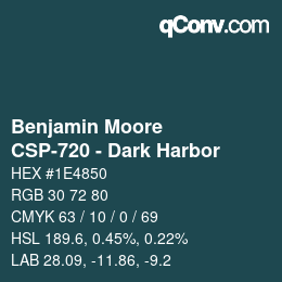 Código de color: Benjamin Moore - CSP-720 - Dark Harbor | qconv.com
