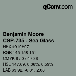 Color code: Benjamin Moore - CSP-735 - Sea Glass | qconv.com