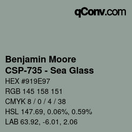 Code couleur: Benjamin Moore - CSP-735 - Sea Glass | qconv.com