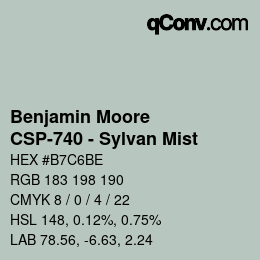 Código de color: Benjamin Moore - CSP-740 - Sylvan Mist | qconv.com