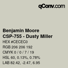 カラーコード: Benjamin Moore - CSP-755 - Dusty Miller | qconv.com