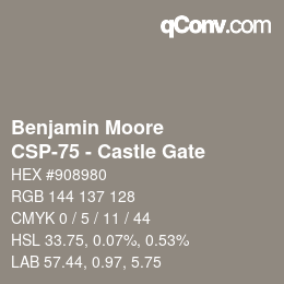 Farbcode: Benjamin Moore - CSP-75 - Castle Gate | qconv.com