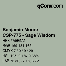 Code couleur: Benjamin Moore - CSP-775 - Sage Wisdom | qconv.com