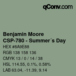 Código de color: Benjamin Moore - CSP-780 - Summer´s Day | qconv.com