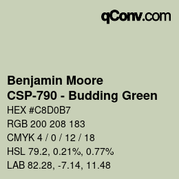 Farbcode: Benjamin Moore - CSP-790 - Budding Green | qconv.com