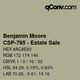 Farbcode: Benjamin Moore - CSP-795 - Estate Sale | qconv.com