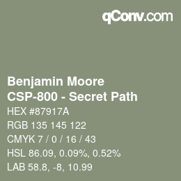 Code couleur: Benjamin Moore - CSP-800 - Secret Path | qconv.com