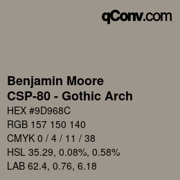 Color code: Benjamin Moore - CSP-80 - Gothic Arch | qconv.com