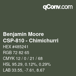Color code: Benjamin Moore - CSP-810 - Chimichurri | qconv.com