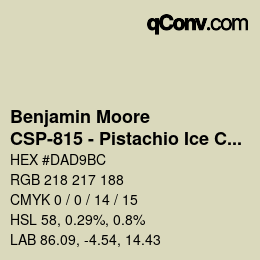 カラーコード: Benjamin Moore - CSP-815 - Pistachio Ice Cream | qconv.com