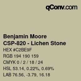 Color code: Benjamin Moore - CSP-820 - Lichen Stone | qconv.com