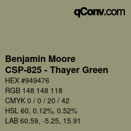 Color code: Benjamin Moore - CSP-825 - Thayer Green | qconv.com