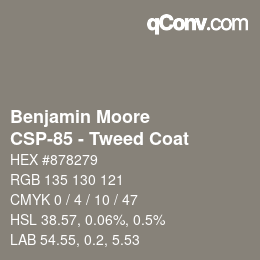 Color code: Benjamin Moore - CSP-85 - Tweed Coat | qconv.com