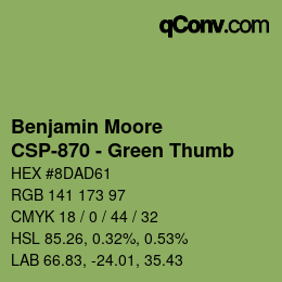 Color code: Benjamin Moore - CSP-870 - Green Thumb | qconv.com
