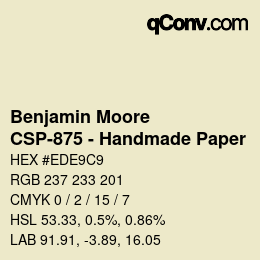 Color code: Benjamin Moore - CSP-875 - Handmade Paper | qconv.com