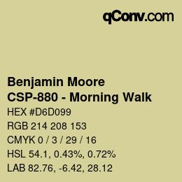 Color code: Benjamin Moore - CSP-880 - Morning Walk | qconv.com