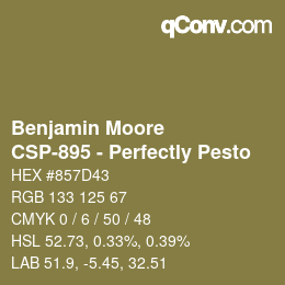 Farbcode: Benjamin Moore - CSP-895 - Perfectly Pesto | qconv.com