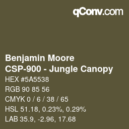 Código de color: Benjamin Moore - CSP-900 - Jungle Canopy | qconv.com