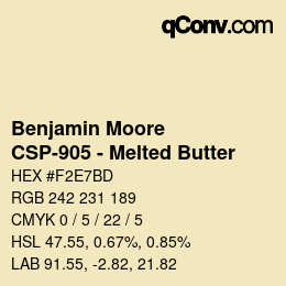 Code couleur: Benjamin Moore - CSP-905 - Melted Butter | qconv.com