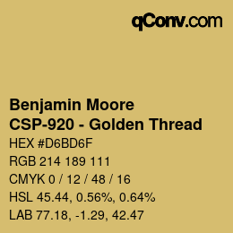 Farbcode: Benjamin Moore - CSP-920 - Golden Thread | qconv.com